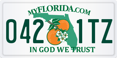 FL license plate 0421TZ