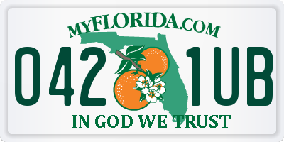 FL license plate 0421UB
