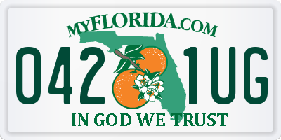 FL license plate 0421UG