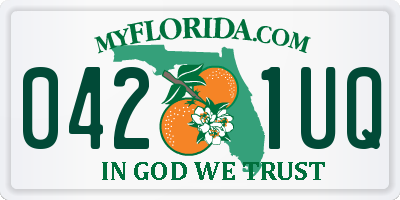 FL license plate 0421UQ