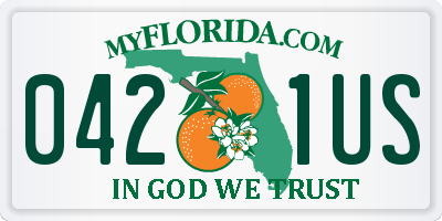 FL license plate 0421US