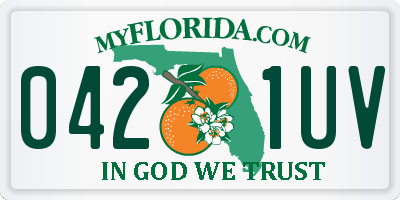 FL license plate 0421UV