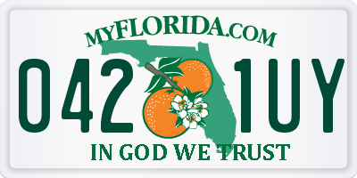 FL license plate 0421UY