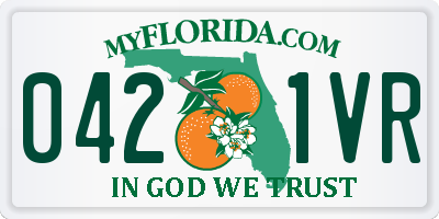 FL license plate 0421VR
