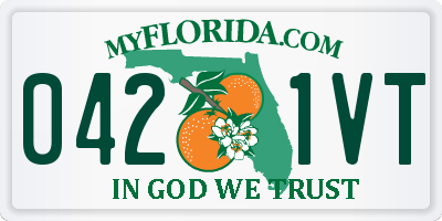 FL license plate 0421VT