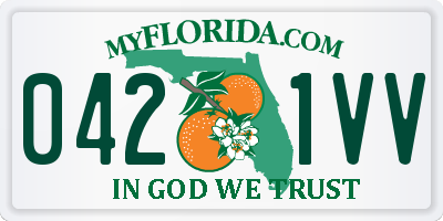FL license plate 0421VV