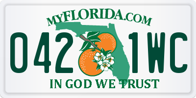 FL license plate 0421WC