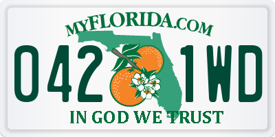 FL license plate 0421WD
