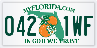 FL license plate 0421WF