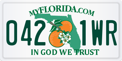 FL license plate 0421WR
