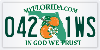 FL license plate 0421WS