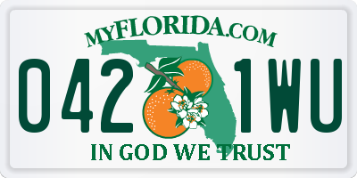 FL license plate 0421WU