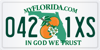 FL license plate 0421XS