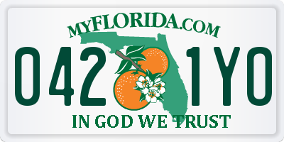 FL license plate 0421YO