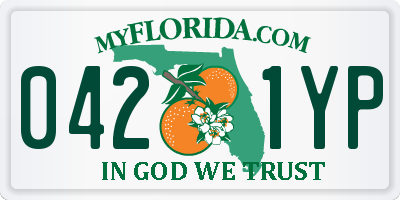 FL license plate 0421YP
