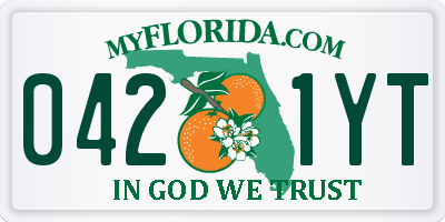 FL license plate 0421YT