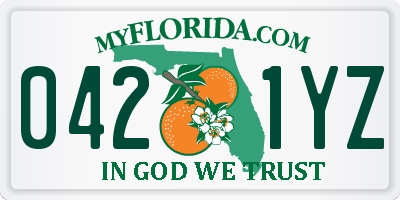 FL license plate 0421YZ
