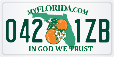 FL license plate 0421ZB