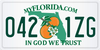 FL license plate 0421ZG