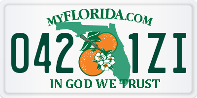 FL license plate 0421ZI