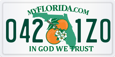 FL license plate 0421ZO