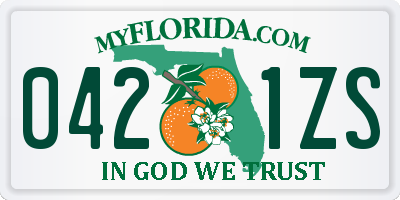 FL license plate 0421ZS