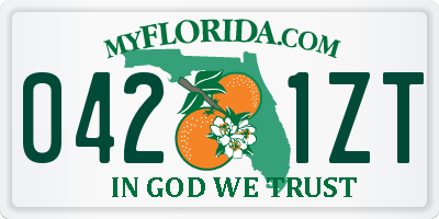 FL license plate 0421ZT