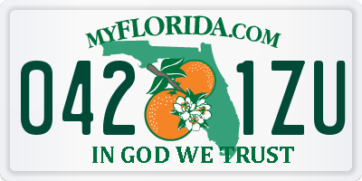 FL license plate 0421ZU