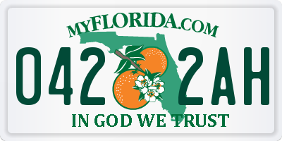 FL license plate 0422AH