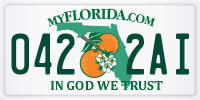 FL license plate 0422AI