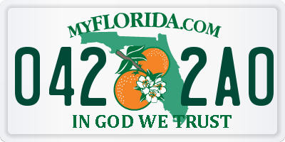 FL license plate 0422AO