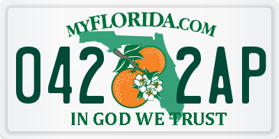 FL license plate 0422AP