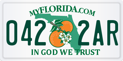 FL license plate 0422AR