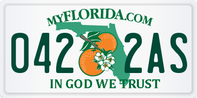 FL license plate 0422AS