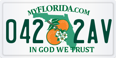 FL license plate 0422AV