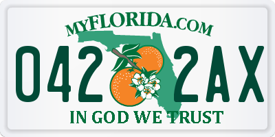 FL license plate 0422AX