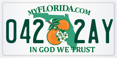 FL license plate 0422AY