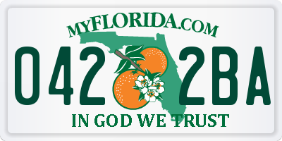 FL license plate 0422BA