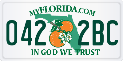 FL license plate 0422BC