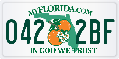 FL license plate 0422BF