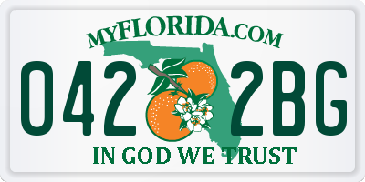 FL license plate 0422BG