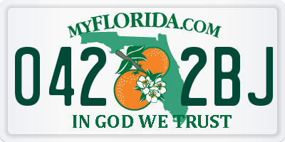 FL license plate 0422BJ