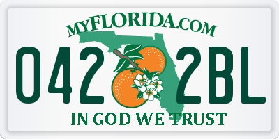 FL license plate 0422BL