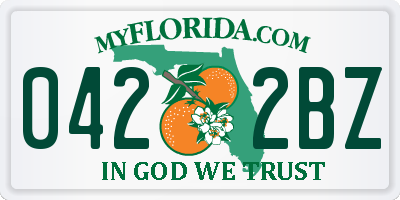FL license plate 0422BZ