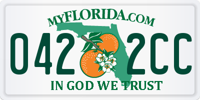 FL license plate 0422CC