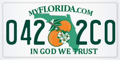 FL license plate 0422CO