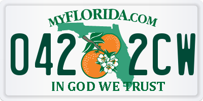 FL license plate 0422CW