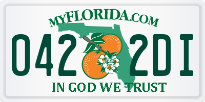FL license plate 0422DI