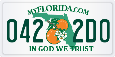 FL license plate 0422DO