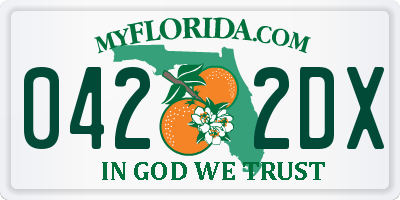 FL license plate 0422DX